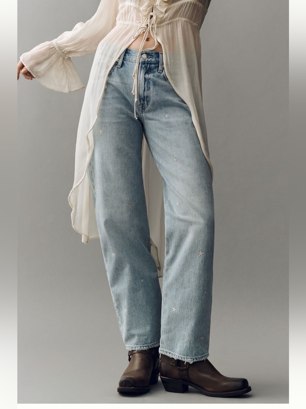Pistola Lexi Mid Rise Tapered Jeans in Stellar Vintage with Faint Stars